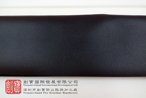 Black fire-resistant faux leather